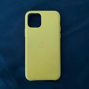 iPhone 11 Pro yellow leather Apple case